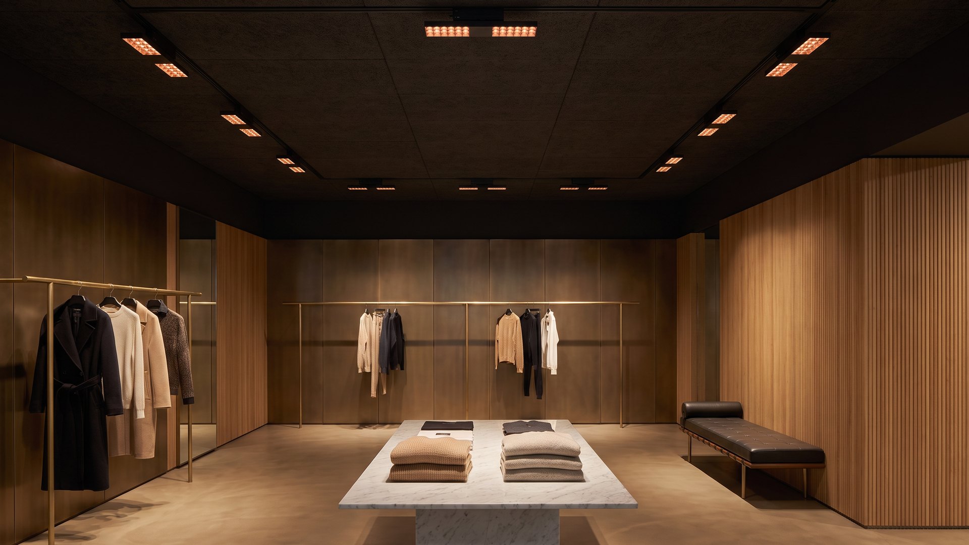 Boutique com iluminação geral uniforme da ATLAS
